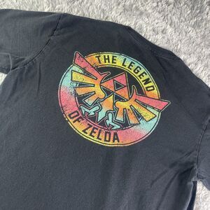 Legend of Zelda Shirt Mens Medium Black Triforce Hyrule Crest Logo Nintendo